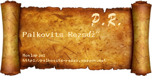 Palkovits Rezső névjegykártya